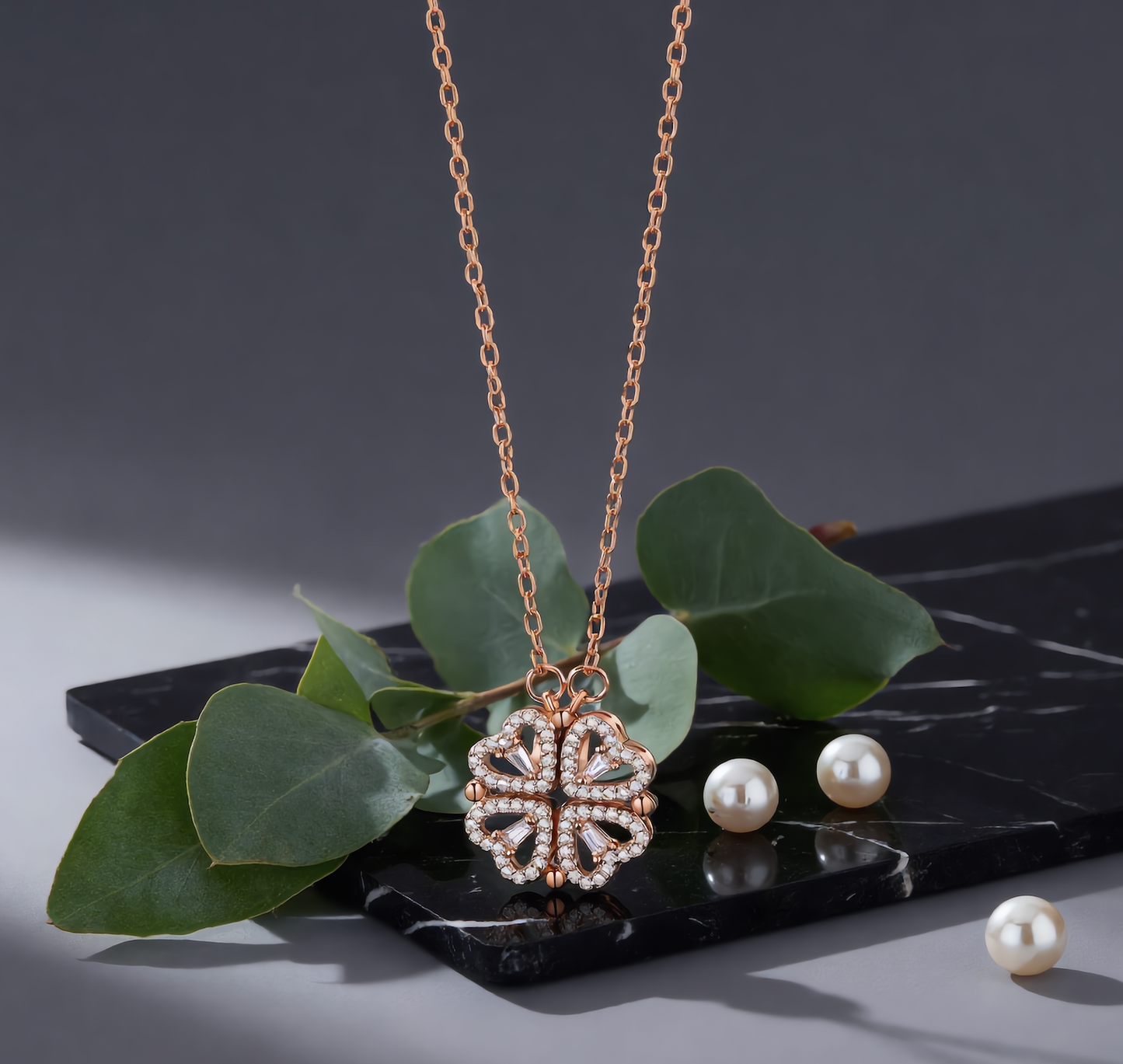 Collar Trébol Oro Rosado