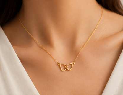 Collar Corazón Doble