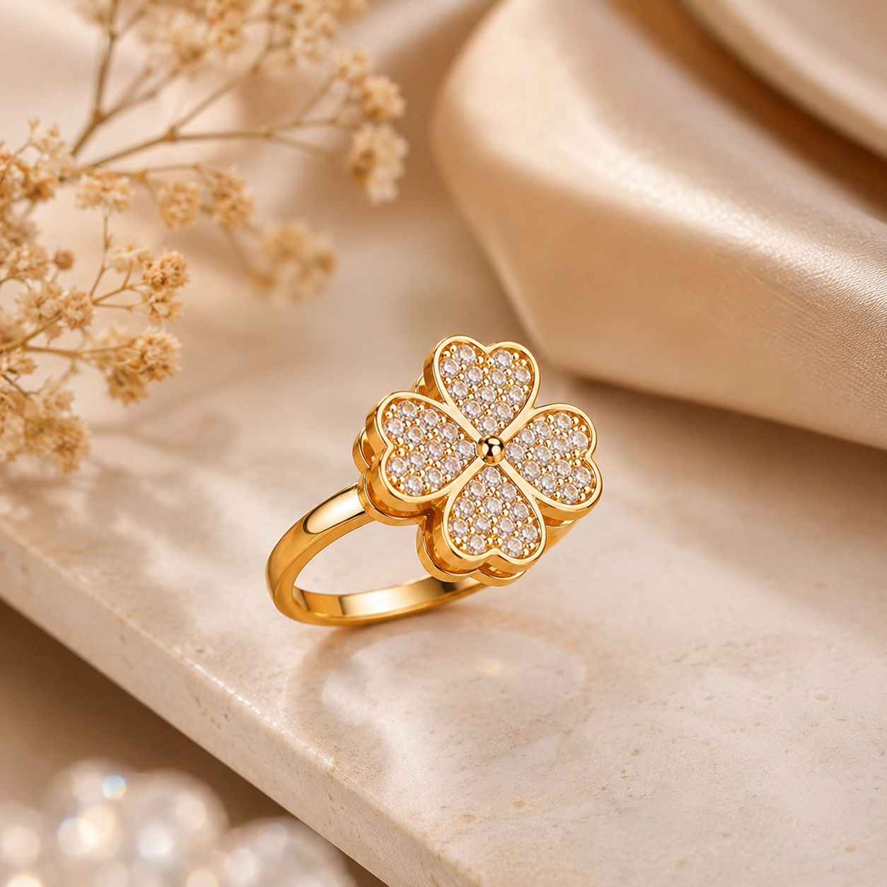 Anillo Trébol Dorado