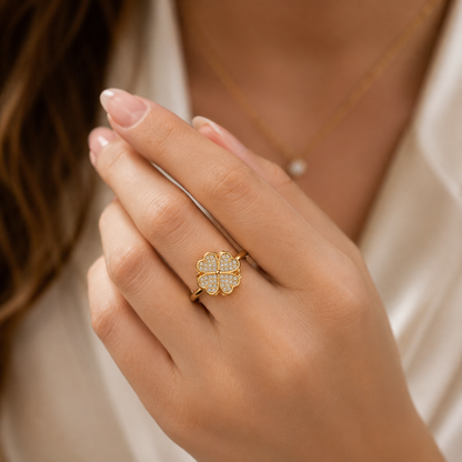 Anillo Trébol Dorado