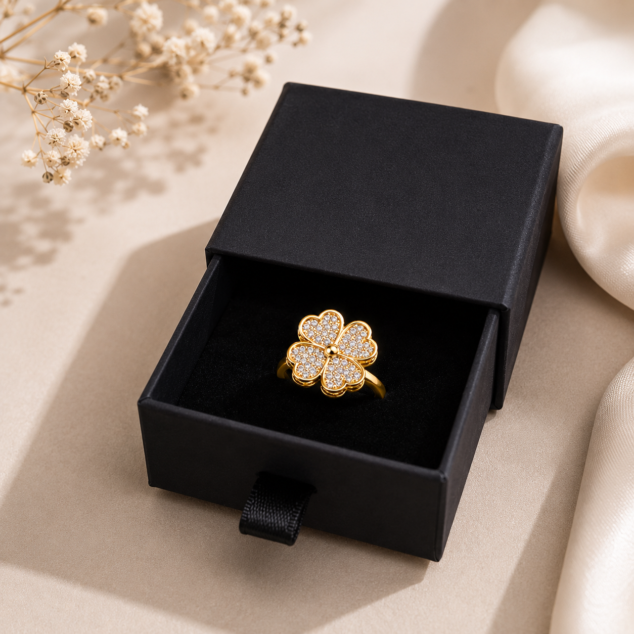 Anillo Trébol Dorado